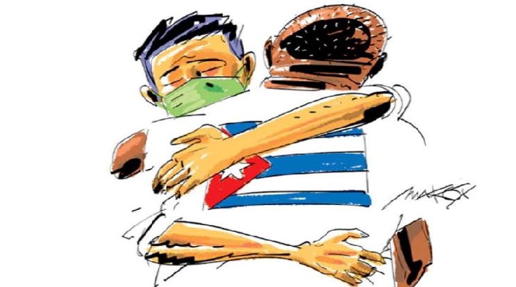 due uomini si abbracciano , uno di questi ha la bandiera di Cuba disegnata sulla t-sshirt