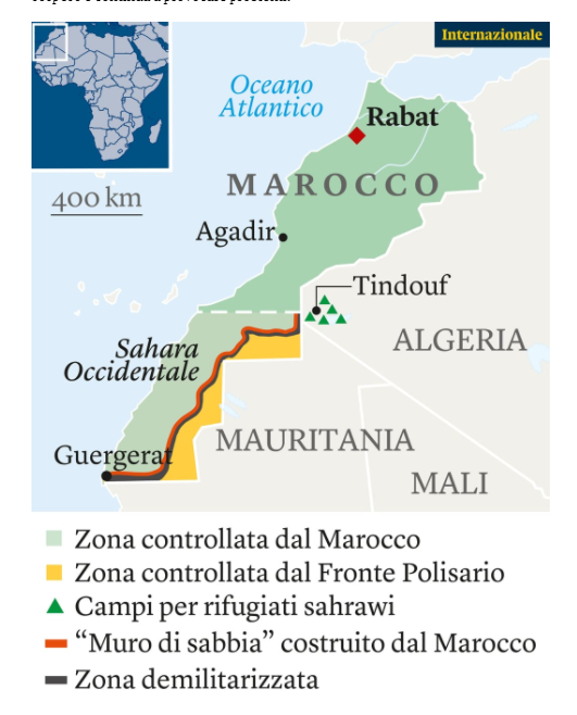 CARTINA DEL SAHARA OCCIDENTALE